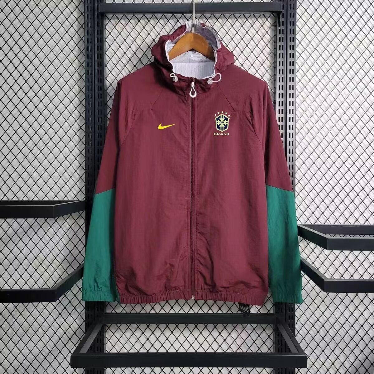 AAA Quality Brazil 24/25 Wind Coat - Dark Red/Green